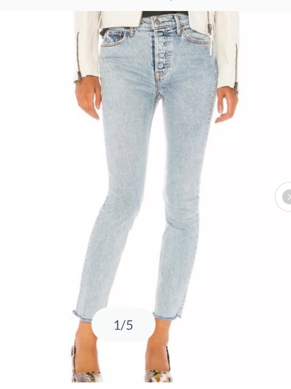 GRLFRND Karolina jeans High-Rise Light Wash Titanium 5 pocket button fly size 25